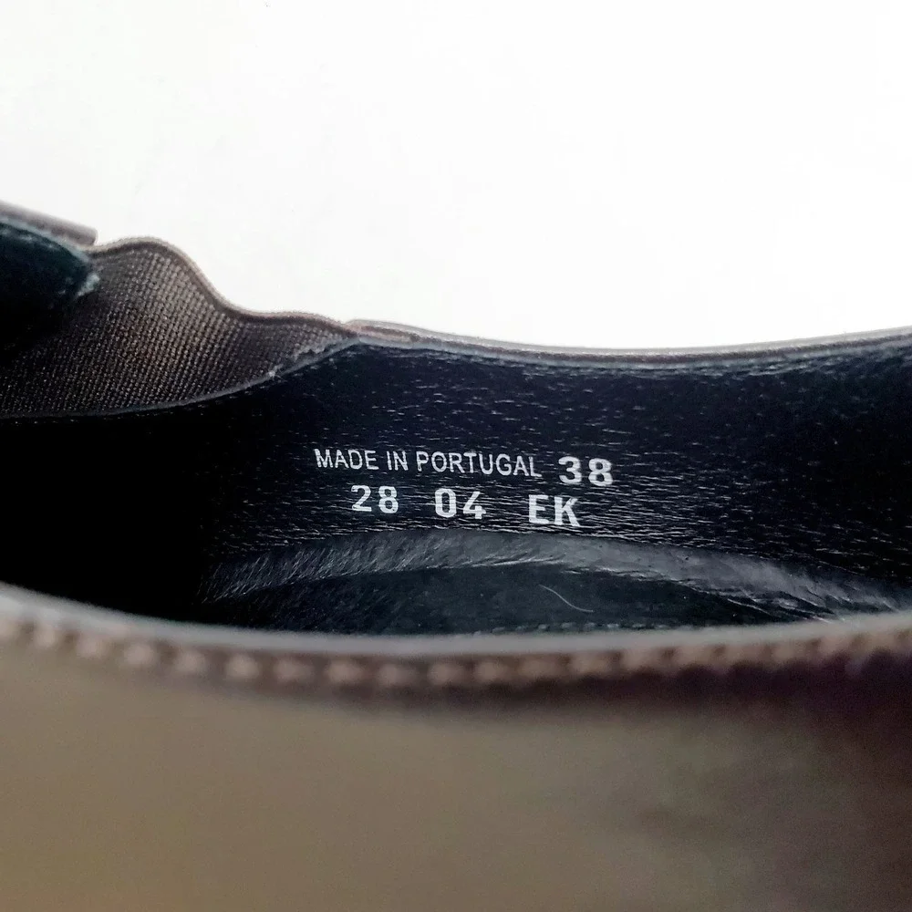 Dansko Shoes Womens 38 Brown Leather Slip On Loafer Wedge‎ Y2K Academia Retro